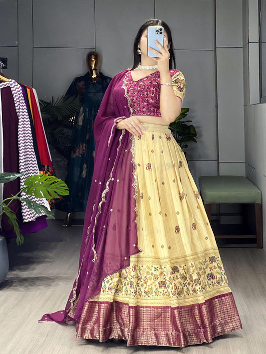 Most Trending Marshmallow Indian Kalamkari highly popular lehengas