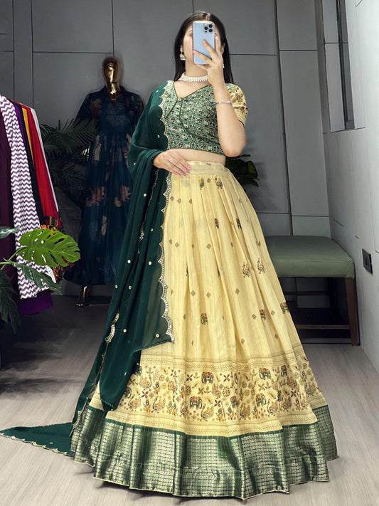 Most Trending Marshmallow Indian Kalamkari highly popular lehengas