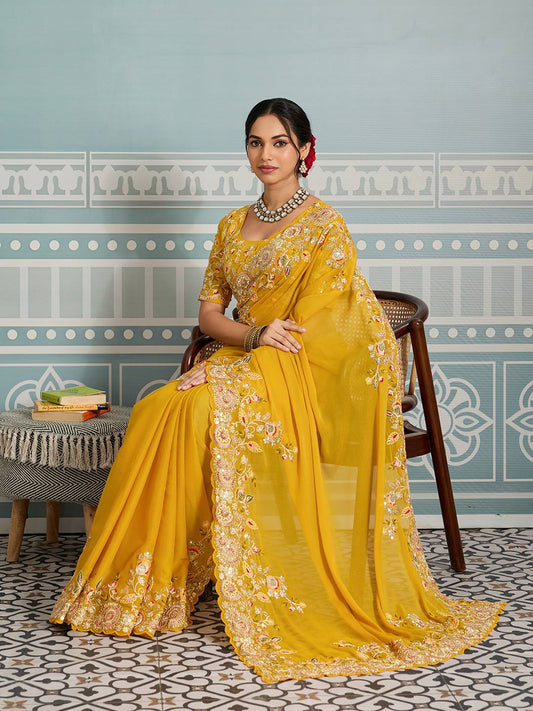 Party Wear Soft Star Georgette Saree