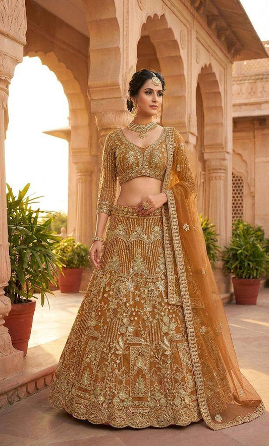 Einführung eines 4 Meter ausgestellten Coding Sequins Work Lehenga