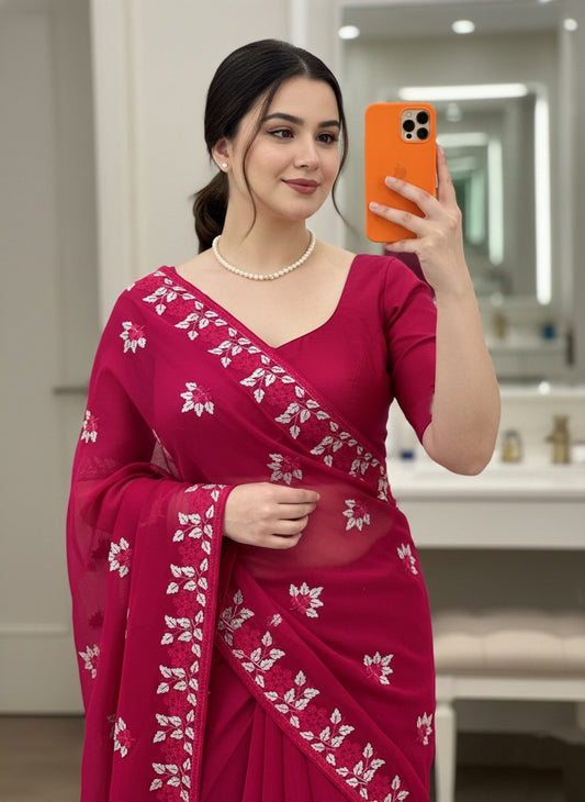 Party Wear Soft Net Saree