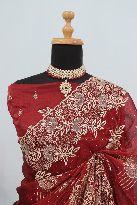 Pure soft silk sarees with amazing Multy work saree