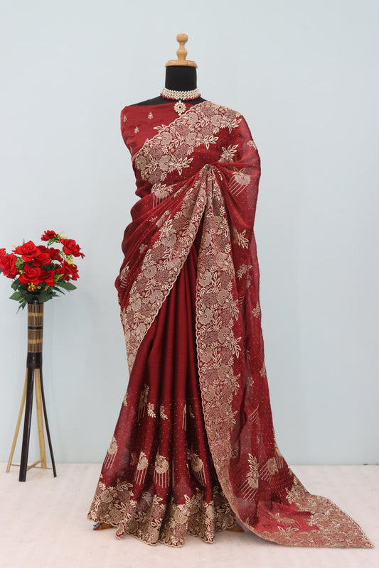 Pure soft silk sarees with amazing Multy work saree