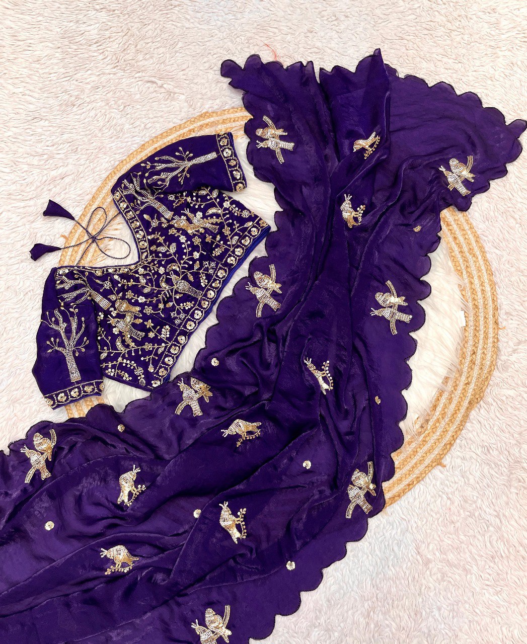 Pure soft silk sarees with amazing Multy work saree