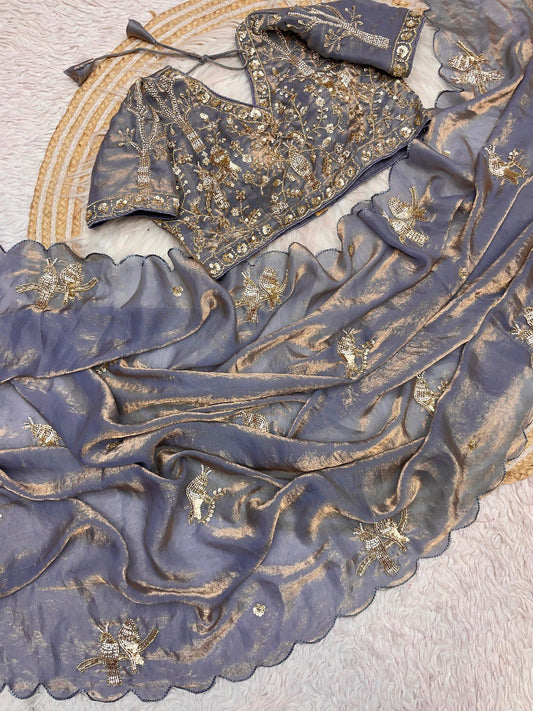 Pure soft silk sarees with amazing Multy work saree