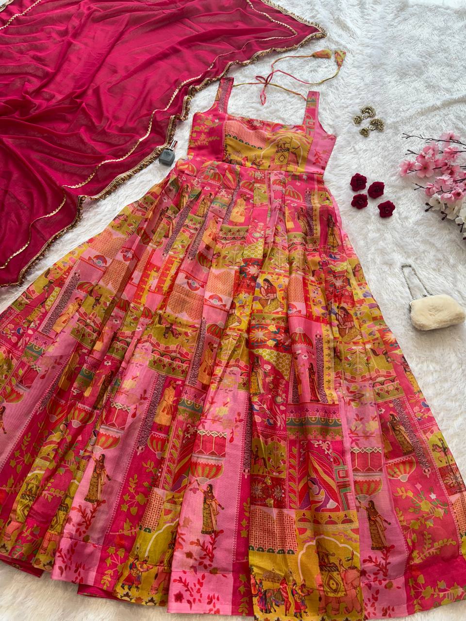 Präsentation des exklusiven Anarkali-Shooting-Designs