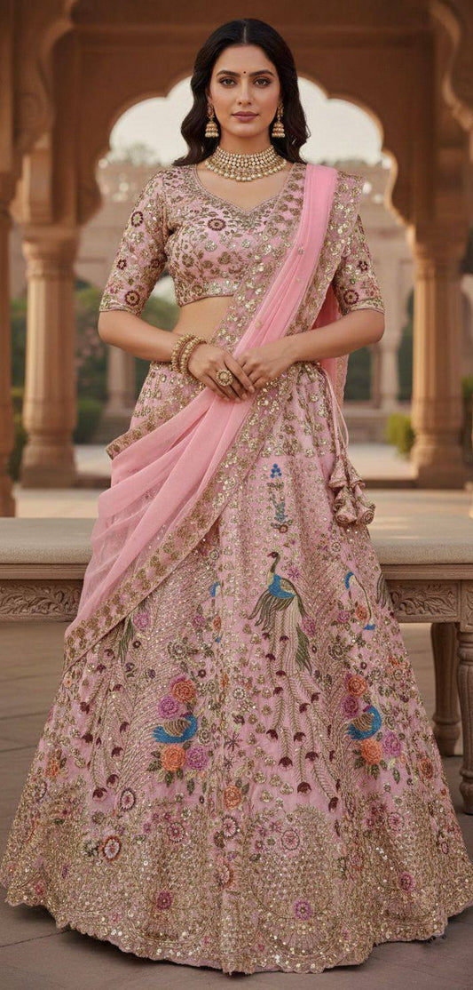 Launching 3.5 Meter Flared Faux Georgette Lehenga