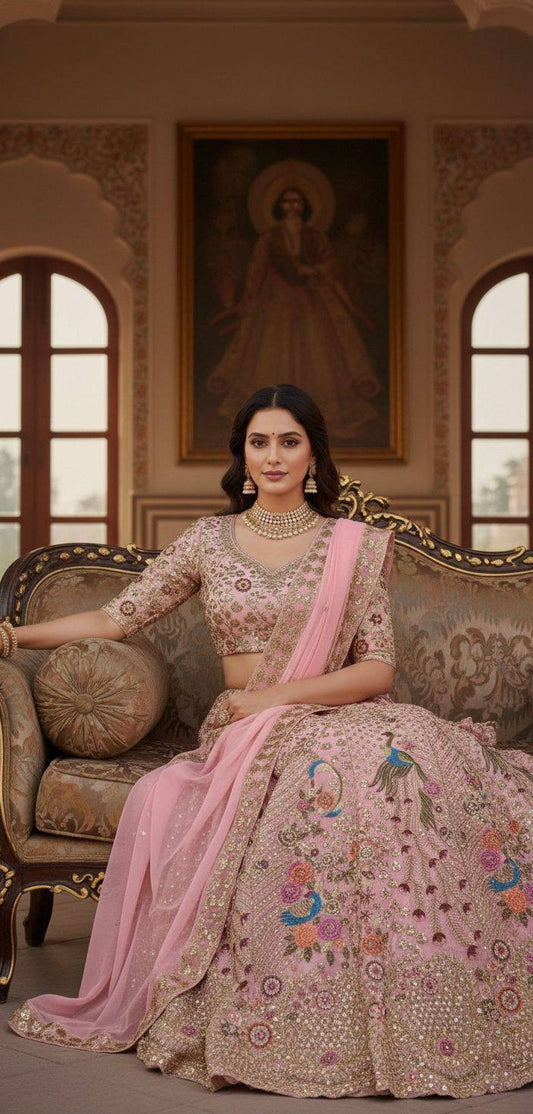 Launching 3.5 Meter Flared Faux Georgette Lehenga