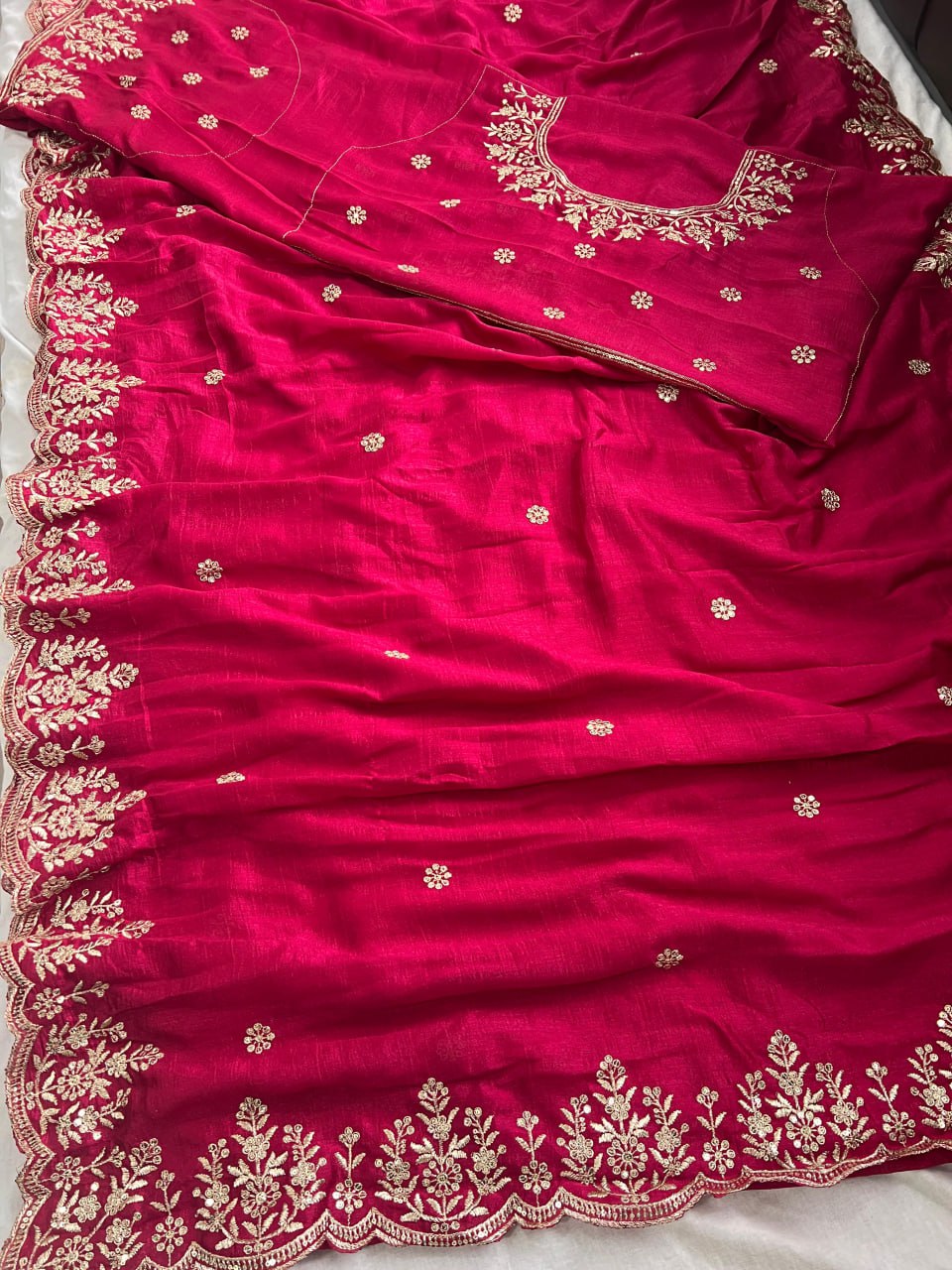 Pure Two Tone Vichitra Silk Saree