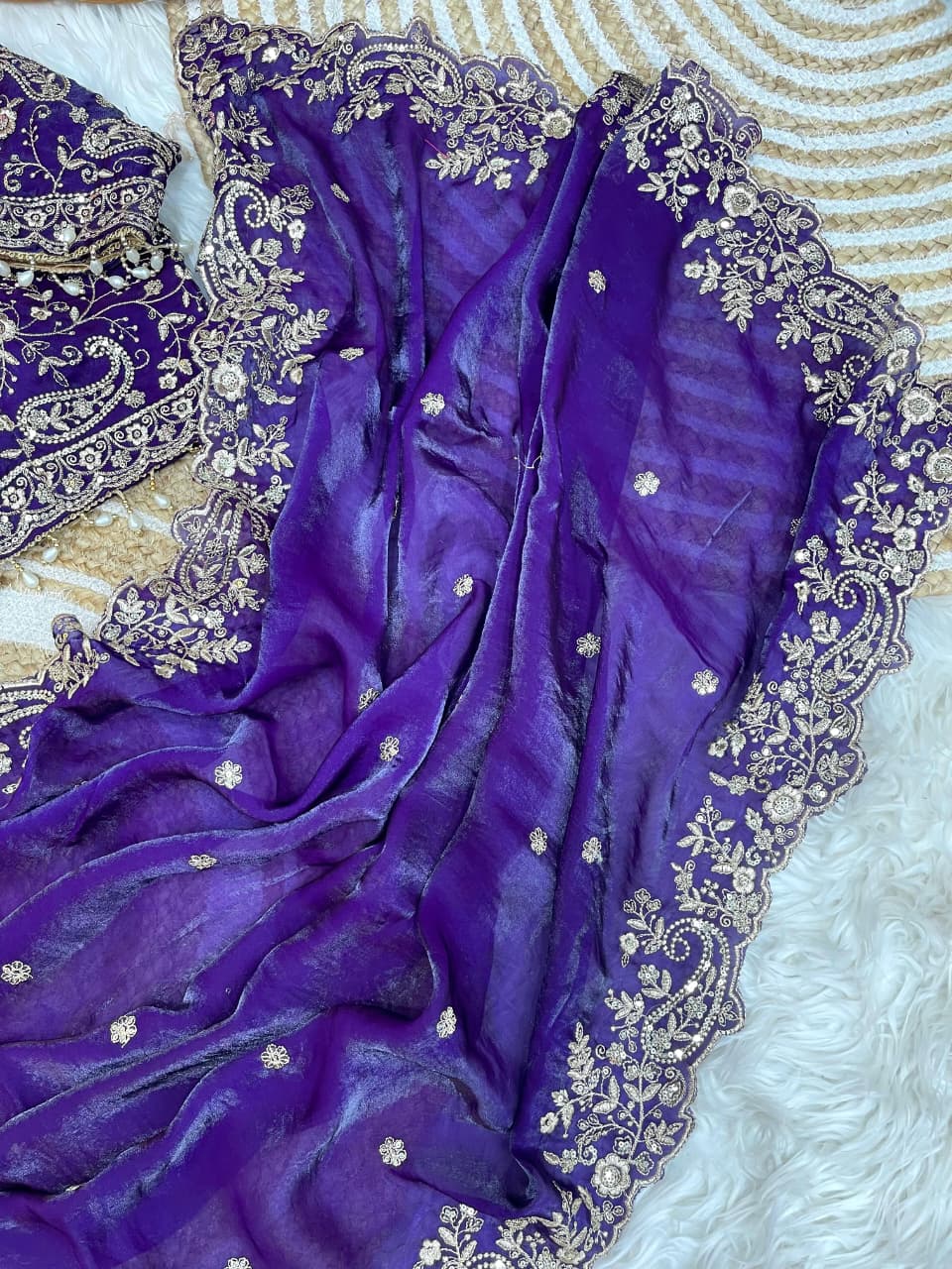 Sari en soie Rangoli douce pour tenue de soirée