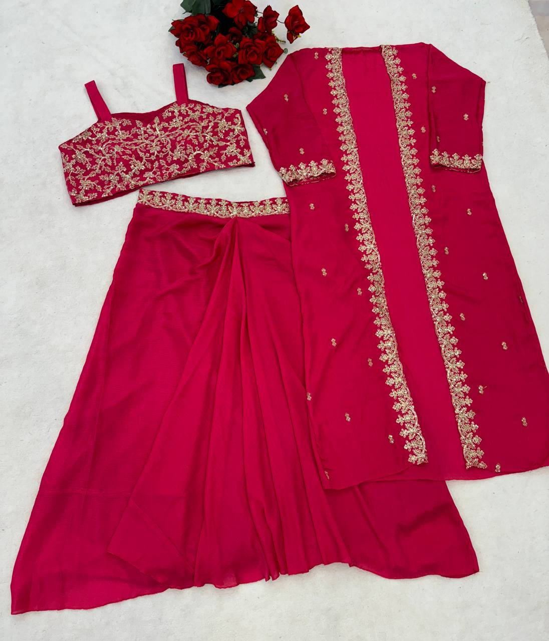 New Super Trending Party Wear Shrug with Sarara