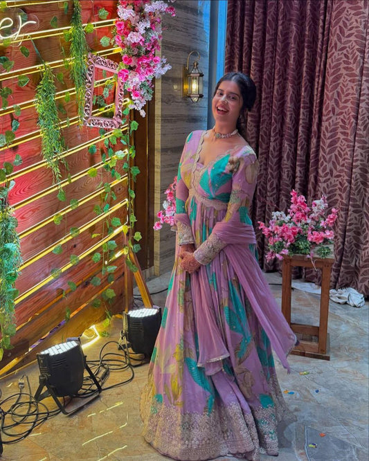 New Designer Party Gown & Dupatta Set