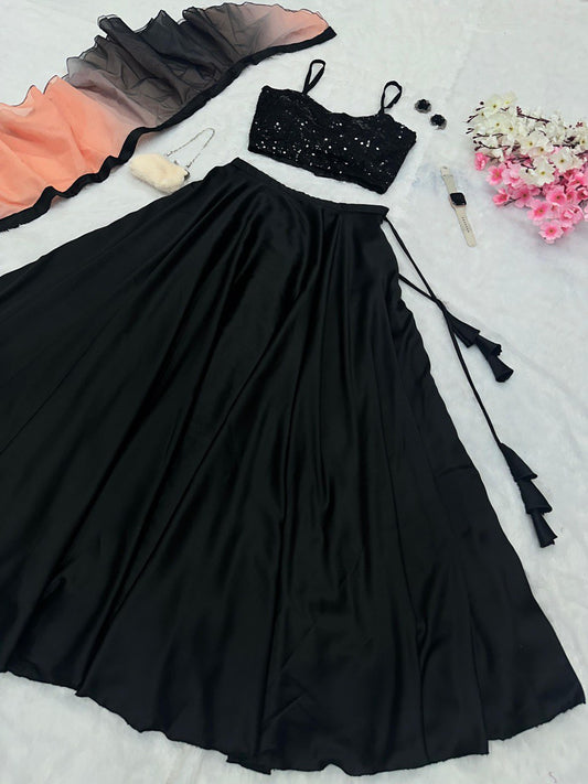 Pure devsena satin silk lehnga