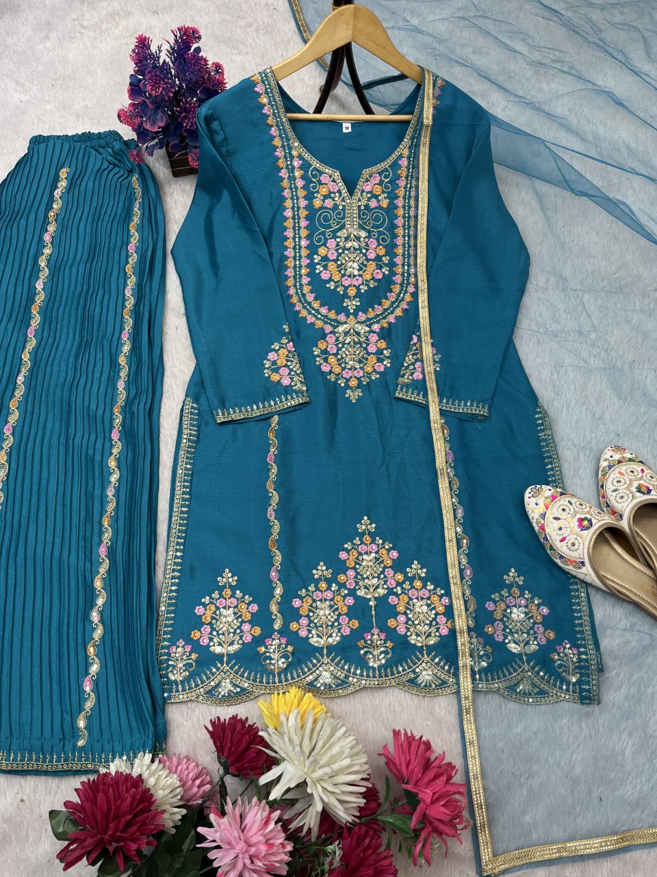 FESTIVAL SPECIAL NEW DESIGN ON SILK FABRIC CRUSH PLAZZO