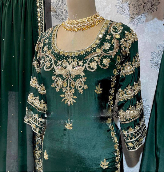 3 PIECE KURTI WITH SHARARA AND DUPATTA