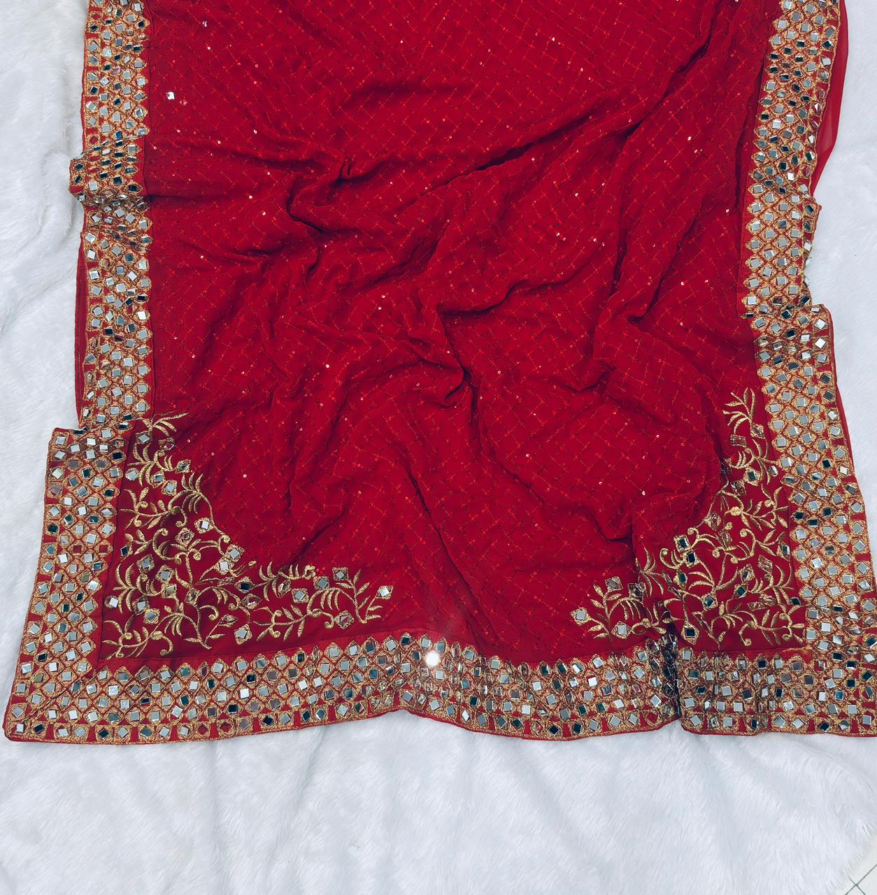 NEW LAUNCHING BOLLYWOOD BLOCKBUSTER RED COLOUR SAREE