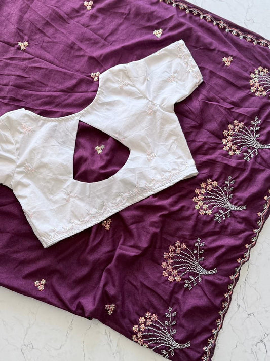 Sari en soie Rangoli noir de qualité supérieure