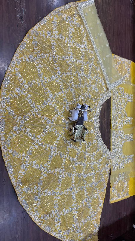 Launching 4 meter flared Soft Butterfly Net Sequins Embroidered Work Lehenga