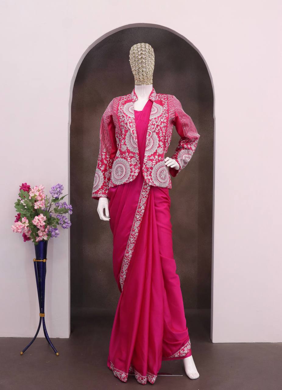 Experience effortless luxury with this premium ready-to-wear saree