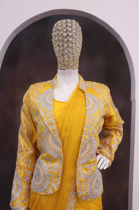 Experience effortless luxury with this premium ready-to-wear saree