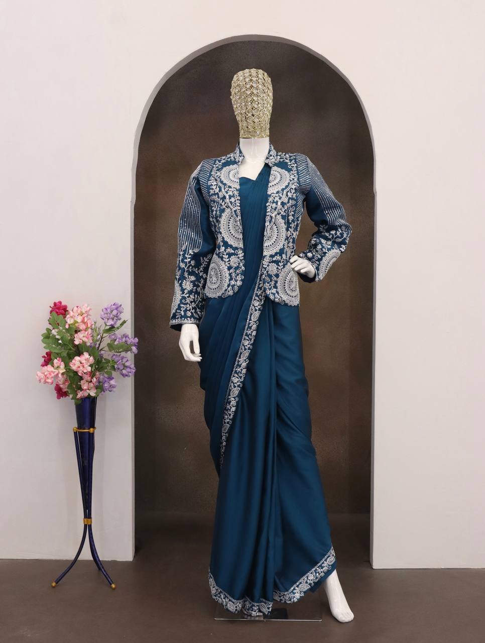 Experience effortless luxury with this premium ready-to-wear saree