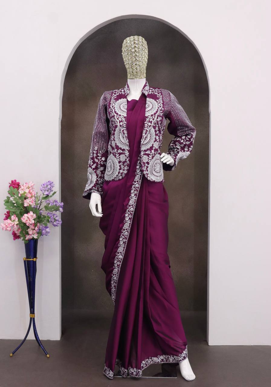 Experience effortless luxury with this premium ready-to-wear saree