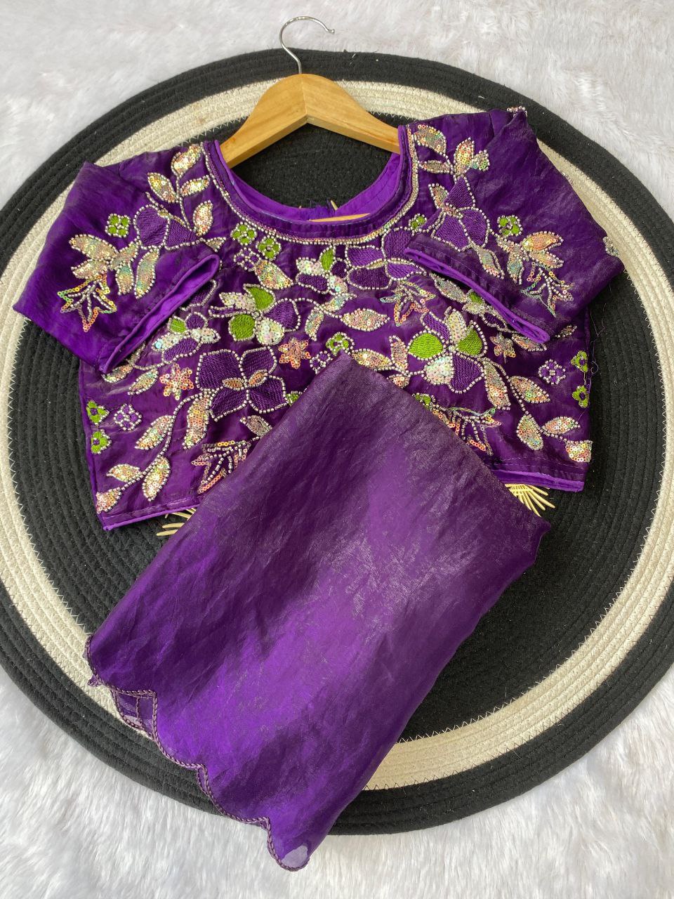 Beautiful soft space silk fandy sattin celebrity inspired saree