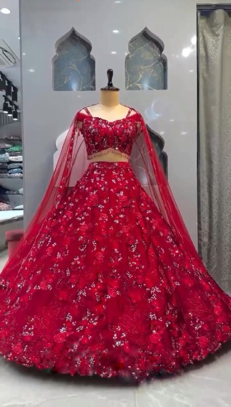 Launching 4 meter flared Embrace Sequins Work Lehenga