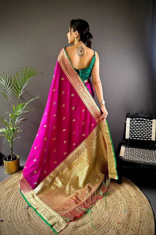 SOFT SILK WITH ATTRACTIVE GOLD JARI SAREE