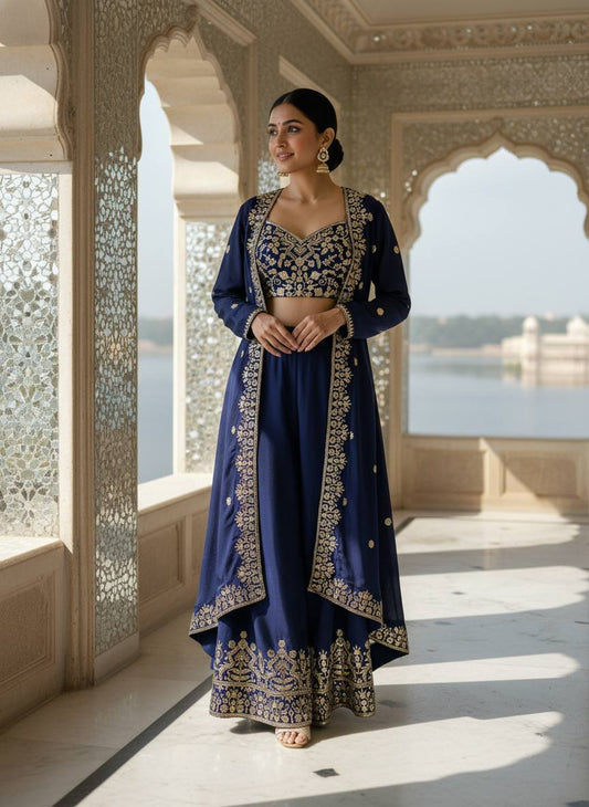 Newly Launched Premium INDOWESTERN PLAZO CHOLI SET