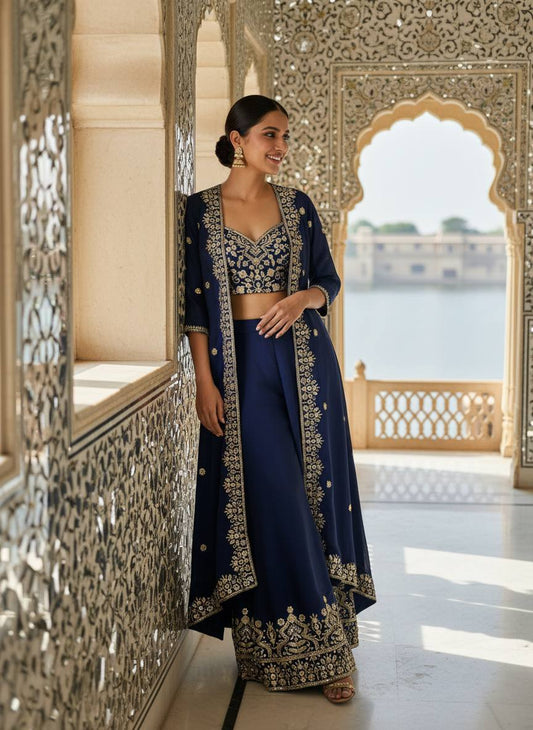 Newly Launched Premium INDOWESTERN PLAZO CHOLI SET