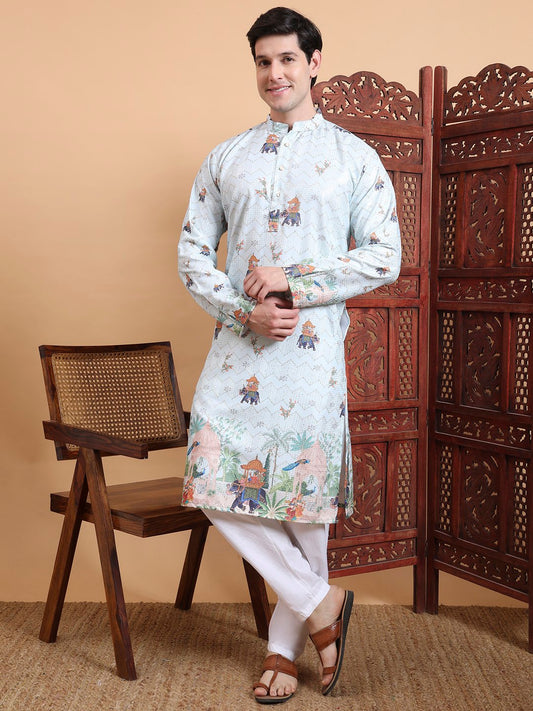 Carnival Special Cotton Digital Crochet Men's Kurta