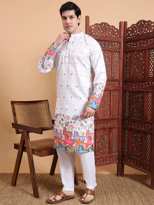 Carnival Special Cotton Digital Crochet Men's Kurta