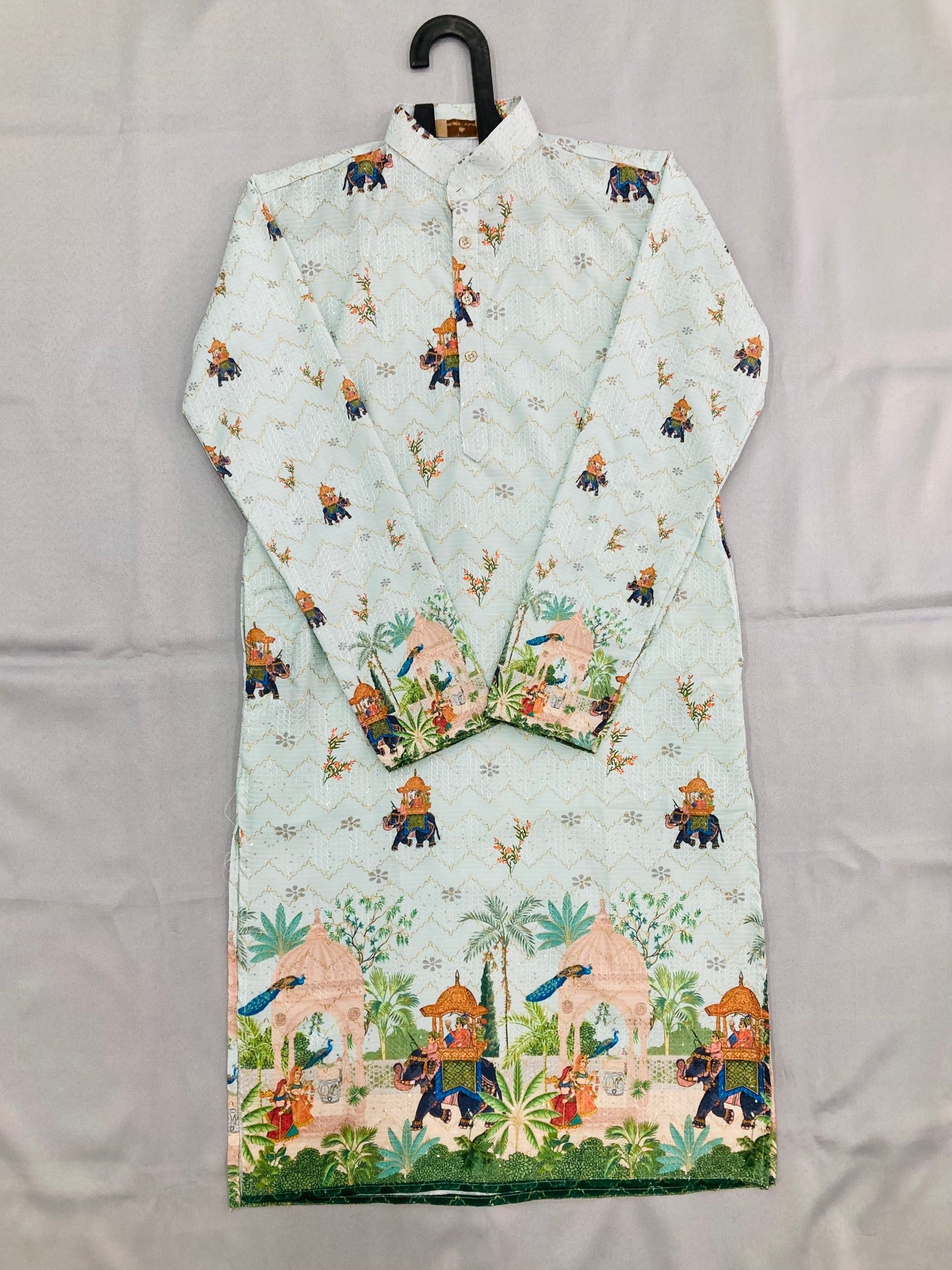 Carnival Special Cotton Digital Crochet Men's Kurta