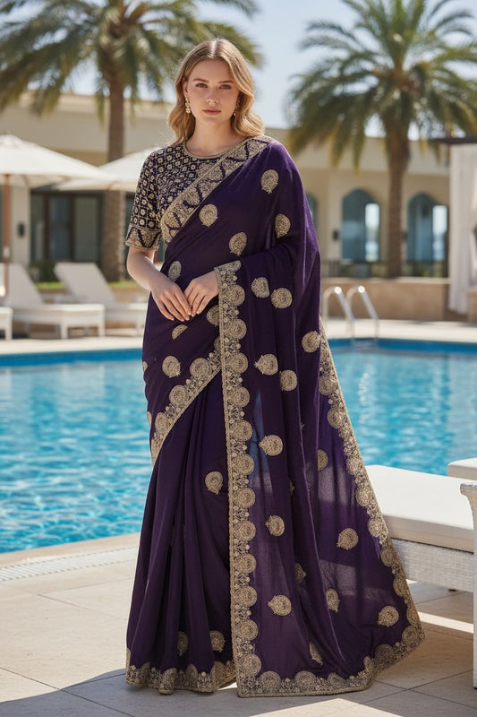 Heavy Fandy Satin Silk Saree