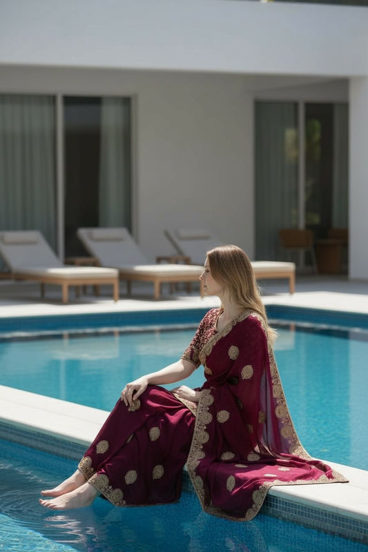 Heavy Fandy Satin Silk Saree