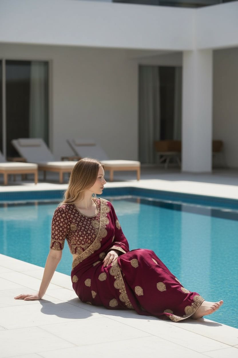 Heavy Fandy Satin Silk Saree