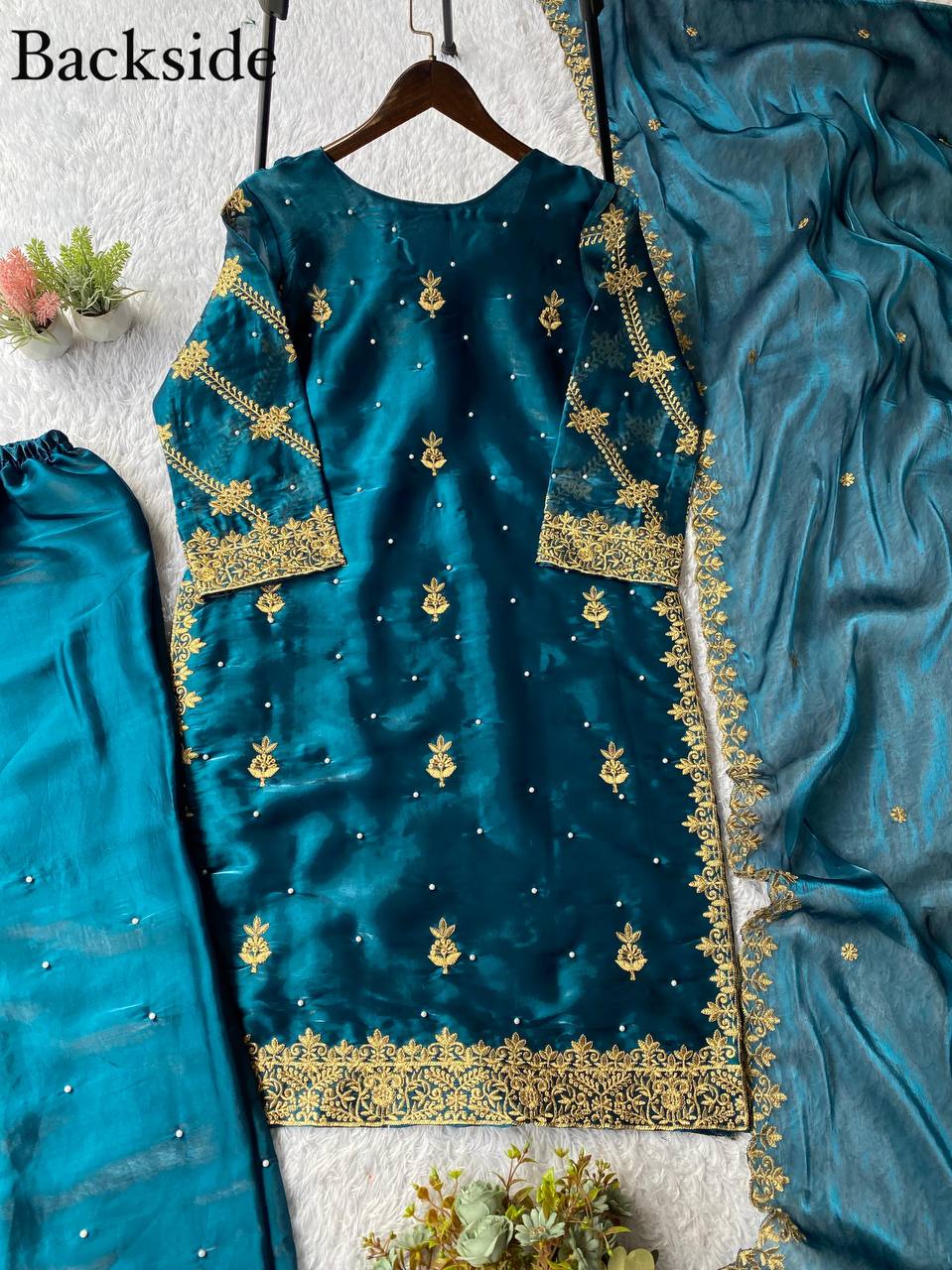 EXCLUSIVE AND TRENDY FOR WEDDING SEASON OUR SEQUENCE EMBROIDERY PLAZZO