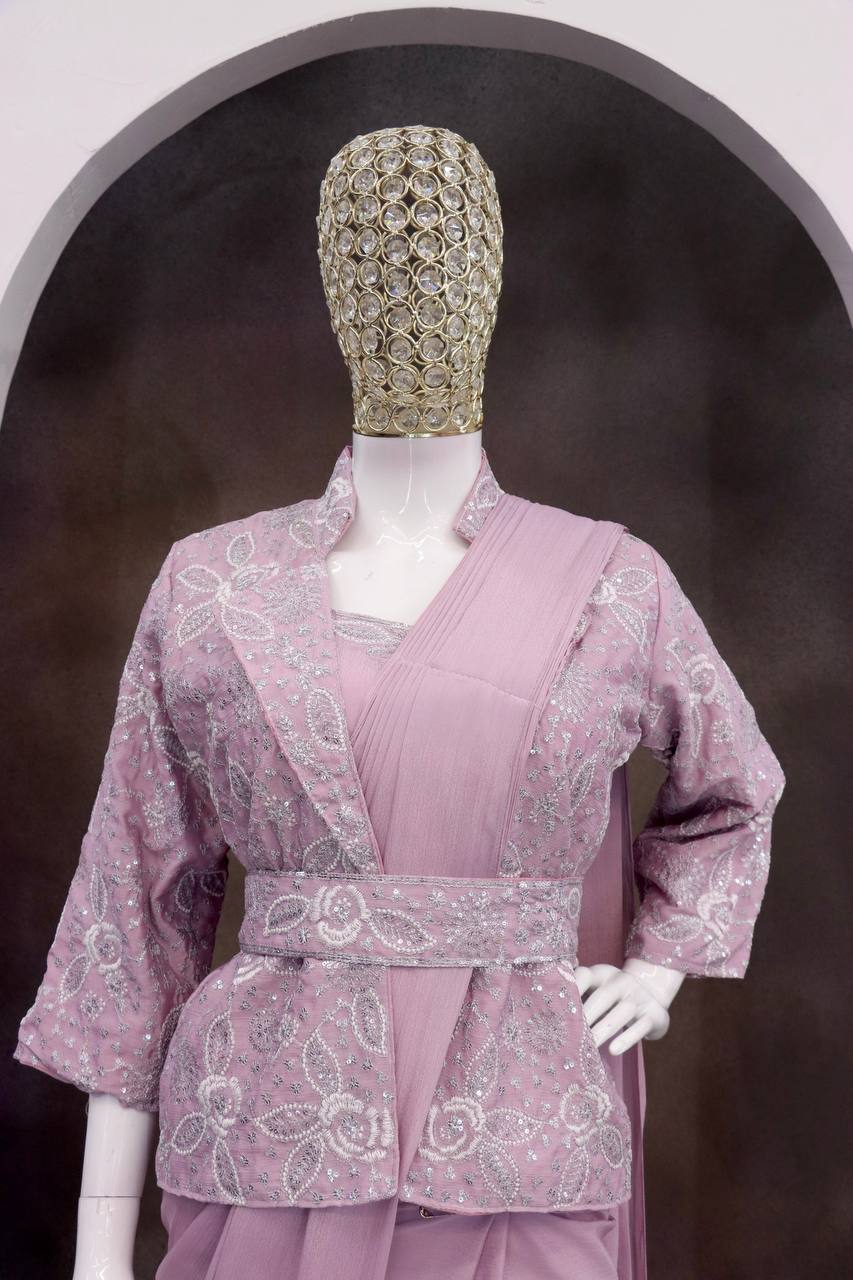 Experience effortless luxury with this premium ready-to-wear saree