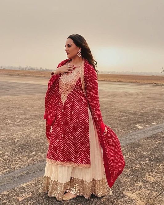 FOX GEORGETTE EMBROIDERY CODDING SIQUNCE WORK SUIT