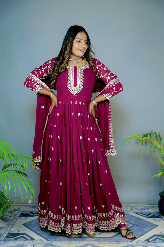 3 PIECE GOWN WITH BEAUTIFUL DUPATTA AND BOTTOM
