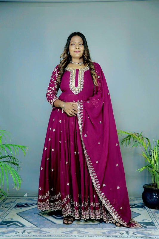 3 PIECE GOWN WITH BEAUTIFUL DUPATTA AND BOTTOM