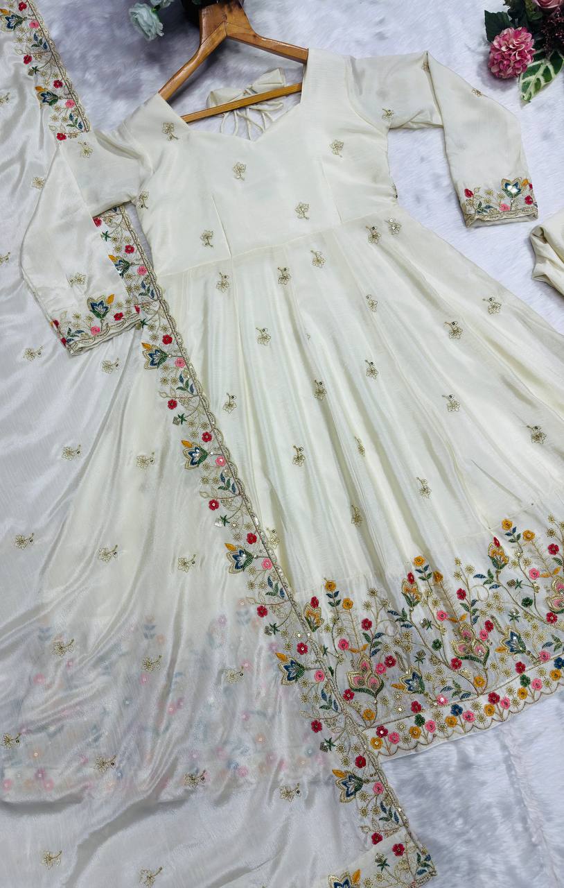 Heavy Silk With Multi Sequins & Thread work Suit