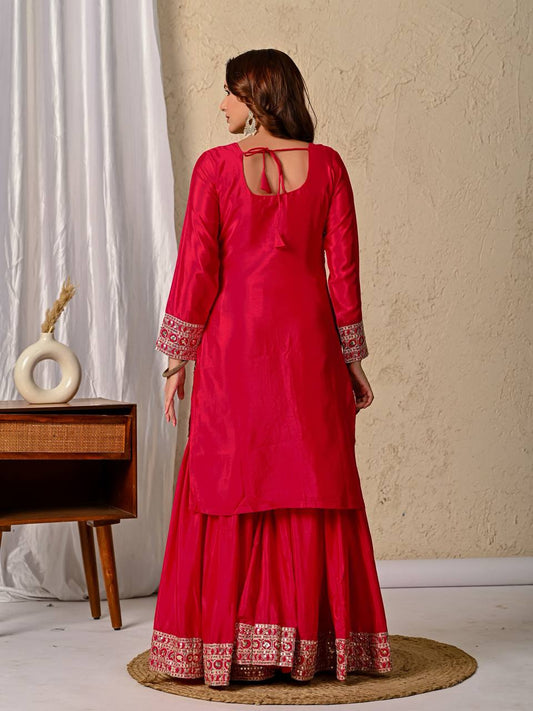 Launching New Designer Party Wear Look Top Sharara Plazzo and Dupatta