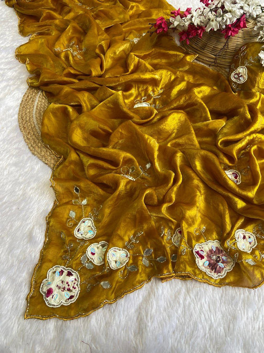 Beautiful fandy satin fabric saree