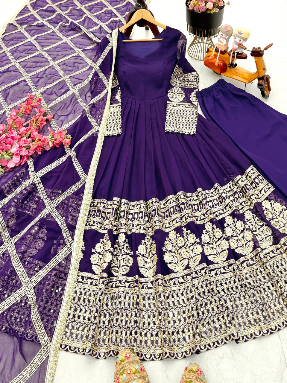 Real Modeling New Designer Party Sharara Suit & Dupatta Set
