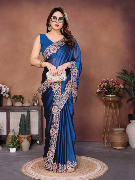 Party Wear Soft Rangoli Silk Saree