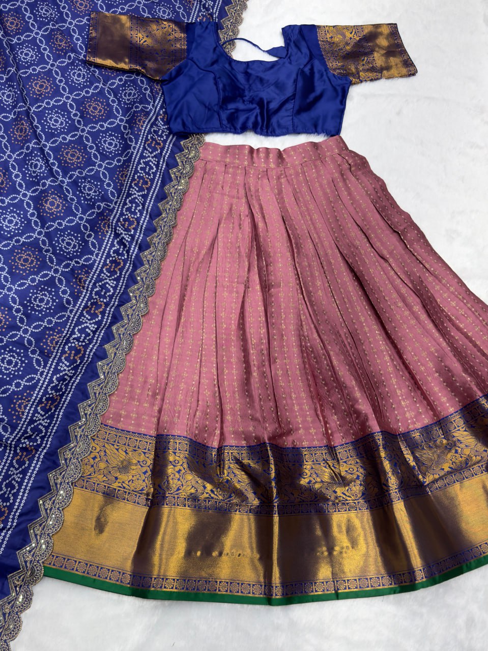Kanjivaram silk Jari Weaving Work Lehenga
