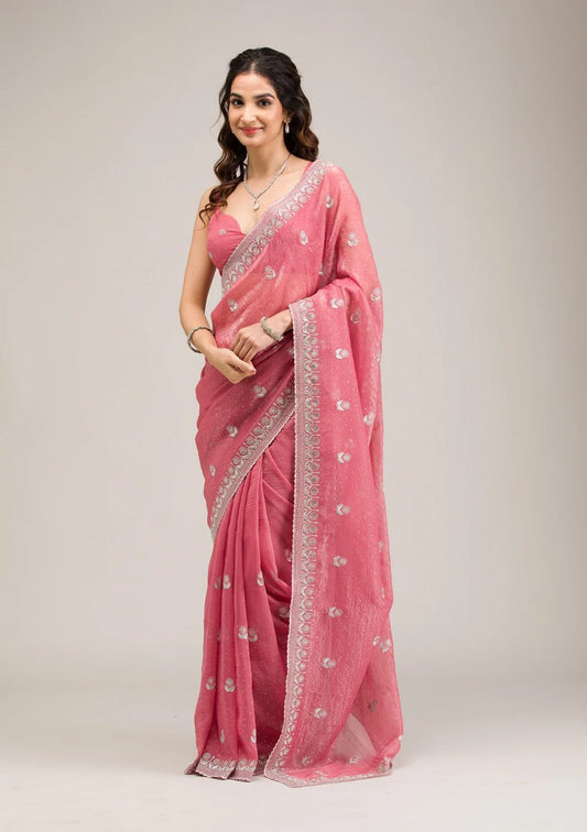 Heavy Crunchy Ciffon Saree
