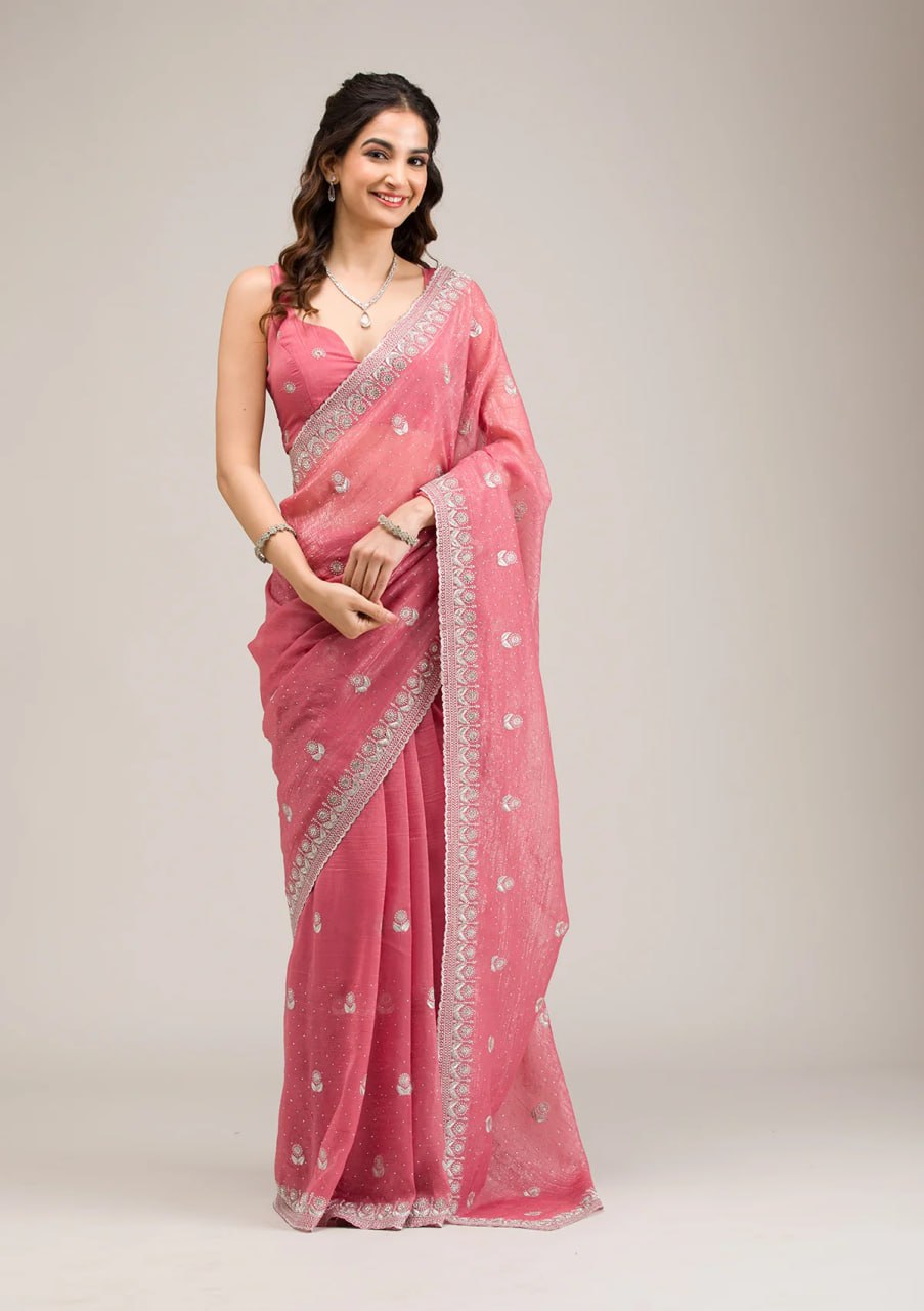 Heavy Crunchy Ciffon Saree